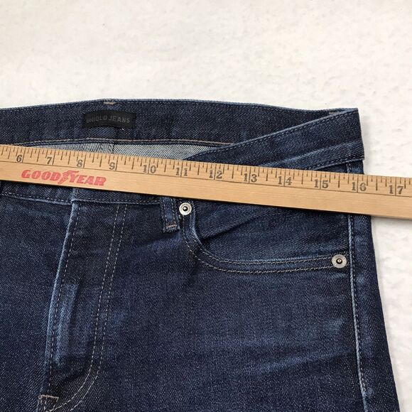 UNIQLO Selvedge Jean Men 31x32 Slim Straight Kaihara Japanese Denim Dark Wash - Picture 5 of 13